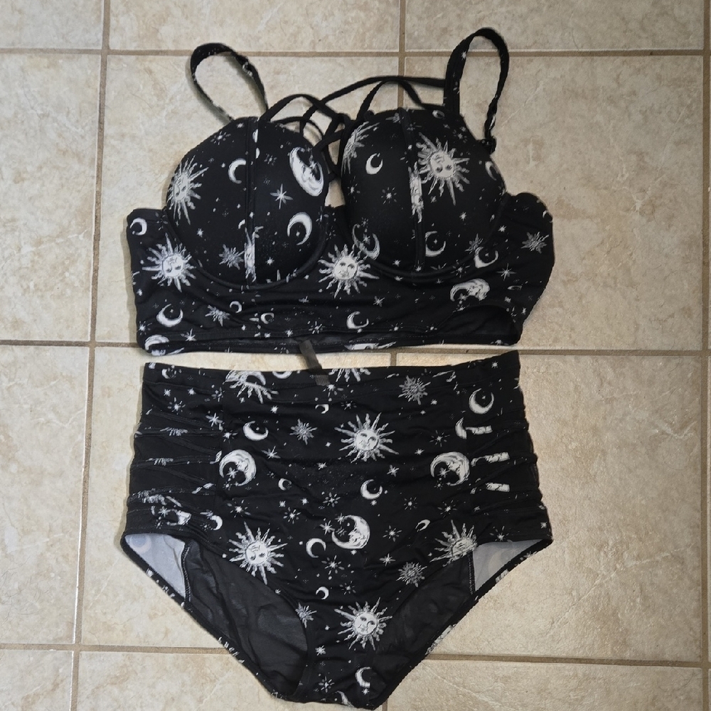 Torrid Black Sun and Moon Bikini